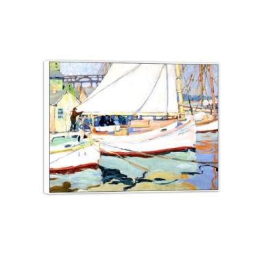 Imagem de MUHJDYC Jane Peterson Canvas Wall Art - Pôster de pintura famosa reprodução - quadro branco para decoração de sala de estar (barcos) 20x25cm-8x10in