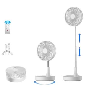 Imagem de Greheywos Ventilador oscilante recarregável dobrável de 9 polegadas 22.9 cm 7200mAh operado por bateria pequeno remoto, ventiladores de pedestal de mesa silenciosos para quarto, escritório