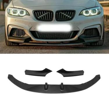 Imagem de 3 peças para para-choque dianteiro do carro, spoiler, difusor labial, peça de modificação para 2 séries F22 2014-2019 capa protetora de para-choque (aparência de carbono)