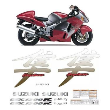 Imagem de Kit Adesivos Lateral Hayabusa Gsx 1300r 01 Vermelha Grafite - SPTS