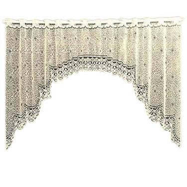 Imagem de Cortina Bando Renda Cascata Bege Lisa Cozinha - Cortilester