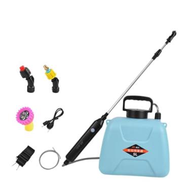 Imagem de Fenteer Pulverizador elétrico de jardim Pulverizador elétrico 5L Portátil Leve Recarregável Alça Retrátil Varinha para Lavagem de Carros e Pátio, Use Cerca de 120 Minutos