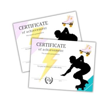 Imagem de Roller Derby Award Certificate 30pk 21,6 x 28 cm Skating Fun Roll Skates Winner Contest Jam Straps Participação da equipe 1º lugar Excellence Champions