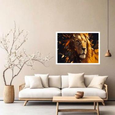 Imagem de Quadro Decorativo Leão Dourado - 50x70cm - Quadros On-line, Moldura Br