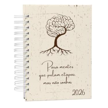 Imagem de Agenda Tdah 2026 Organização Diária Com Brain Dump, 402 páginas, Papel 90gr/m², Tamanho A5 (15x21cm) (Bege)