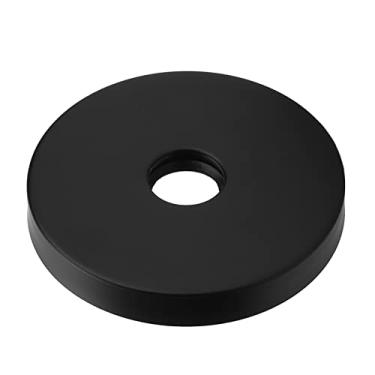 Imagem de Asixxsix Flange de braço de duche grande, placa de escudo de braço de duche extra grande em aço inoxidável 304 com junta de borracha durável, para tubo de 1/2 pol. (Preto)