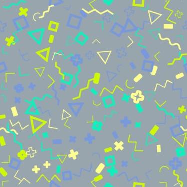 Imagem de Papel De Parede Adesivo Formas Geométricas Aleatórias Verde 3m