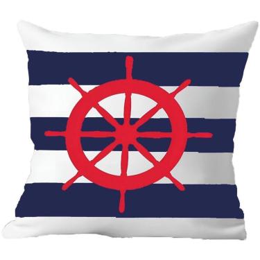 Imagem de Capa De Almofada Vermelho Timão Navegação Marítima 50x50cm