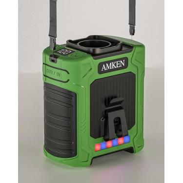 Imagem de AMKEN Ventilador de cintura - Ventilador de resfriamento portátil com clipe de cinto com bateria de 10.000 mAh, tempo de execução de 35H, 6 velocidades, vento forte de 18 m/s com luz LED SOS, 18500RPM