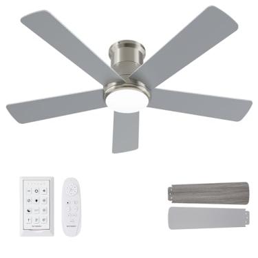 Imagem de Autoday Ventiladores De Teto Com Luzes, Ventilador De Teto De Perfil Baixo De 42 Polegadas Com Luz E Controle Remoto, Montagem Embutida, Reversível, 3 Circuitos, Regulável, Cc Silencioso, Ventilador
