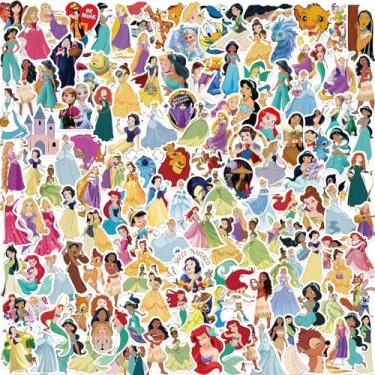 Imagem de 150 peças de adesivos de princesa de desenho animado bonito adesivo de vinil à prova d'água para garrafa de água, bagagem, bicicleta, carro, decalques, presente para lembrancinhas de festa
