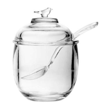 Imagem de Açucareiro c/Colher e Tampa de Cristal Bird Transp.150ml Wolff