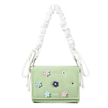 Imagem de Telena Bolsa tiracolo personalizável faça você mesmo bolsa de ombro snaphole para mulheres com conjunto de berloques DIY, Nature's Joy, Flower Series