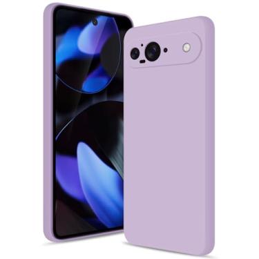Imagem de Btstring Capa para Google Pixel 9, capa de silicone com proteção aprimorada para a câmara, capa fina à prova de impactos, forro microfibra suave anti-riscos, violeta