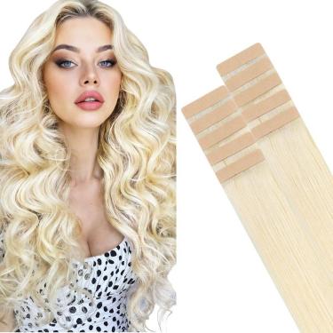 Imagem de Fita adesiva em extensões de cabelo HOTBANANA 26 cm 10 unidades 30 g de platina
