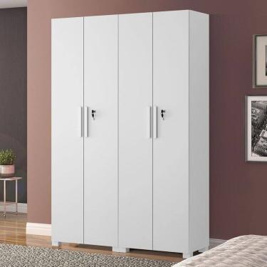 Imagem de Kit com 2 Armários Multiuso Escritório 4 Portas e Prateleiras Branco New