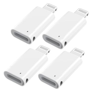 Imagem de DESOFICON Pacote Com 4 Adaptadores De Carregamento Lightning Macho Para Usb C Fêmea, Tipo Suporte Transmissão Dados, Conector Dongle Compatível Iphone 14/13/12/11/8/X/Xr/Xs/Se/7/Plus/Pro Max/6/5 Ipa