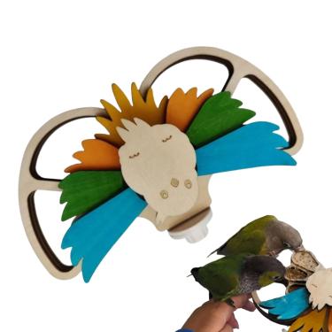 Imagem de Rrlihjgu Alimentadores De Pássaros Para Exterior, Criativo De Forrageamento Em Para Aves, Brinquedo De Alimentação E Forrageamento Com Furos Para Comida Poleiro Jardim Exterior Periquito Calopsita