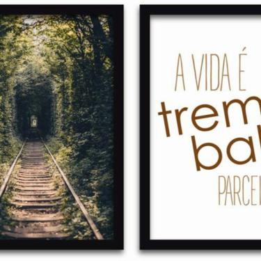 Imagem de Conjunto Quadros Decorativos 2 Peças Mdf 20x30 Trem Bala - Mo