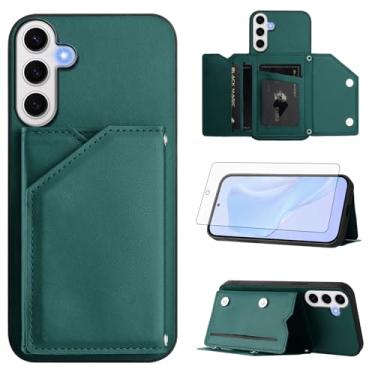 Imagem de Asuwish Capa de telefone para Samsung Galaxy S24 FE 5G capa carteira com protetor de tela de vidro temperado suporte suporte cartão alça transversal cordão celular de couro S 24 EF AI S24FE 24S