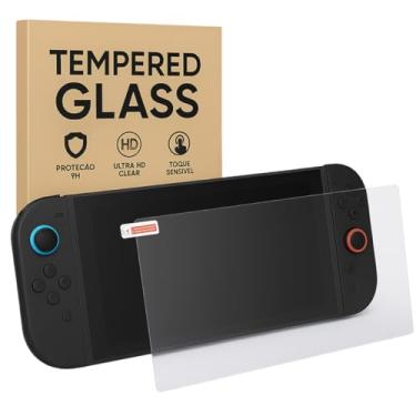 Imagem de Película de Vidro Temperado Premium 9H Compatível com Nintendo Switch 2 – Ultra Transparente, Bordas 2.5D, Espessura 0,33mm, Toque Sensível, Instalação Fácil, Anti-Risco (Genérico)