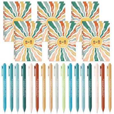 Imagem de Janlaugh 60 peças de bloco de notas de afirmações positivas, lembretes de saúde mental, caneta motivacional, aluno, funcionário, psicologia, cadernos de bolso com esferográficas coloridas para