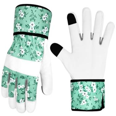 Imagem de MERTURN Luvas De Jardinagem Couro Para Mulheres, À Prova Espinhos, Com Tela Sensível Ao Toque, Trabalho Pesado, Plantio, Escavação, Poda, Cor E