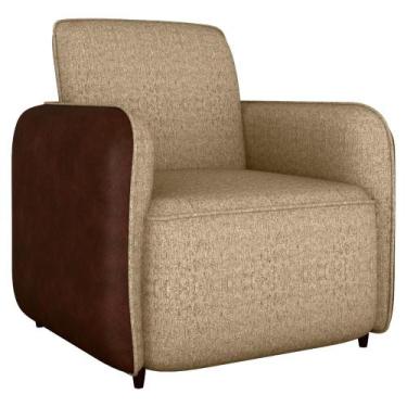 Imagem de Poltrona Decorativa Zurique 76 cm Linho Vancouver Milani Store, Palha