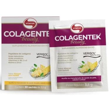 Imagem de Colagentek Beauty - 30 sachês 3,5g Sabor Abacaxi c/ Hortelã  Vitafor, 