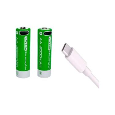 Imagem de Kit C/ 2 Pilhas Flexgold Recarregáveis AA 1.5V 3000 mAh - AC3150