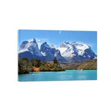 Imagem de Paisagens Pintura em Tela-Lago Snow Mountain-Arte Parede Natureza-Pôster Decoração Sala de Estar Banheiro 20x30cm Tela Embrulhada