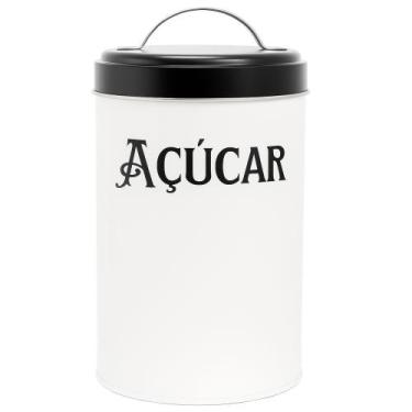 Imagem de Lata De Metal Com Alça Para Mantimentos 18x10 cm Café e Açucar - Livon
