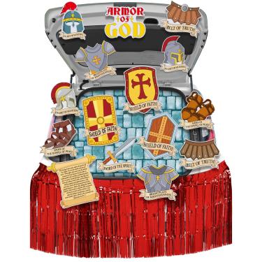 Imagem de Fullhawl Armadura Religiosa de Deus Trunk-or-Treat Kit de Decoração de Carro Bíblia Cristã Religiosa Jesus Porta-malas Decoração de Presente Armadura de Deus Recortes para Arco Garagem Porta Decoração