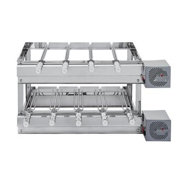 Imagem de Churrasqueira Grill DUPLA Rotativa Inox - 9 Espetos Giratórios - ARTIN