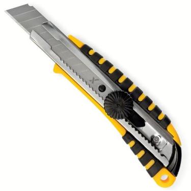 Imagem de Estilete Profissional Largo 18mm Emborrachado Com Trava - Fixtools