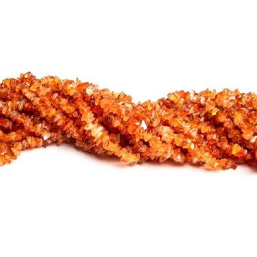 Imagem de Fio Cascalho Agata Cornalina Furado 90 cm Para Fazer Pulseira - Crista