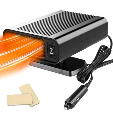 Imagem de Aquecedor de carro - aquecedor portátil de 12 v aquecedor de carro portátil plugue isqueiro 360 ° rotativo desembaçador de para-brisas descongelador de janela para carro