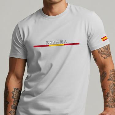 Imagem de Camisa Espanha 100% Algodão - NoBrand, Branco, P