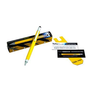 Imagem de Monteverde Caneta esferográfica USA Tool – Acabamento amarelo – Caneta multiferramenta com 9 funções com tinta azul suave – régua, nível, chaves de fenda e Stylus – Caneta recarregável estilo Parker