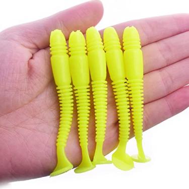 Imagem de ZZTWER 5 peças de anel de impacto balanço isca de pesca macia 75 mm 3,2 g isca de natação jigging wobblers camarão cheiro sal artificial iscas de silicone