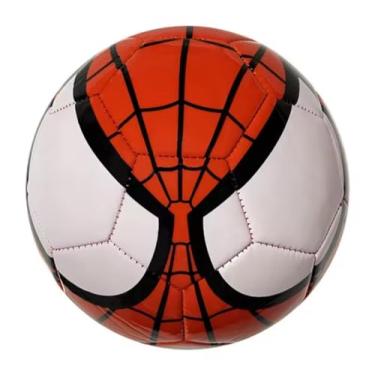 Imagem de Bola de Futebol, Design Teia de Aranha, Vermelho e Branco, medindo uns 20 cm de diâmetro