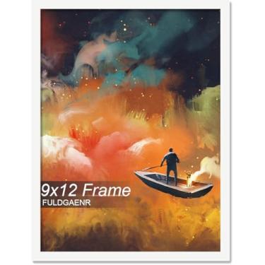 Imagem de FULDGAENR Moldura de 23 x 30,5 cm, molduras brancas para certificado de pôster de fotos de 23 x 30,5 cm, moldura de parede/mesa de alta transparência com visor vertical horizontal (branco | 23 x 30 cm