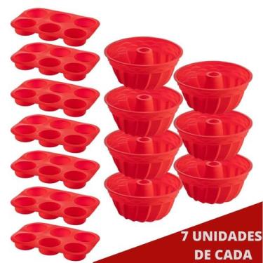 Imagem de 7 Jogo Formas Silicone Espiral 23,5cm e 6 Cupcake Sortida - QUALITY HO