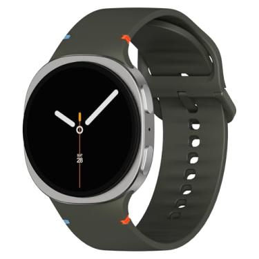 Imagem de Pulseiras esportivas compatíveis com Samsung Galaxy Watch 8/8 Classic, sem lacunas, de silicone macio com um clique, pulseira de substituição para Galaxy Watch 8 40 de 44 mm/8 Classic de 46 mm