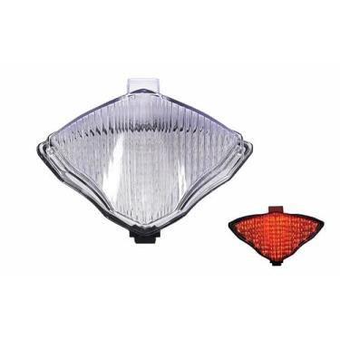 Imagem de Adequado para Yamaha 2004-2005-2006 YZF R1; luz traseira de freio de LED com indicadores de seta integrados (transparente, estilo 1: lanterna traseira LED + seta)