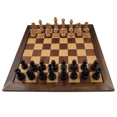 Imagem de Tabuleiro Xadrez Luxo + Peças de Xadrez em Madeira Nobre 102