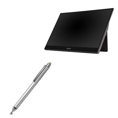 Imagem de BoxWave Caneta Stylus compatível com Viewsonic TD1655 - Caneta Stylus capacitiva DualTip, ponta de disco de fibra - prata metálica