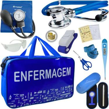 Imagem de Kit Enfermagem Top Cores Premium Completo Estagio - Love Saude, AZUL E