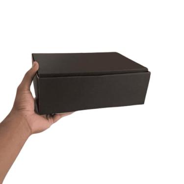 Imagem de 10 Caixas Papelão 27x18x9 Cor Preto Roupas Cosméticos Acessórios Montável