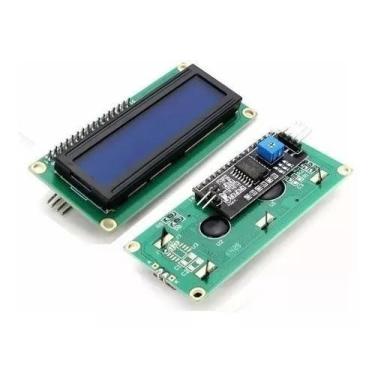 Imagem de Display Lcd 16x2 1602 Fundo Azul Com Modulo I2c Já Soldado - BLUTU